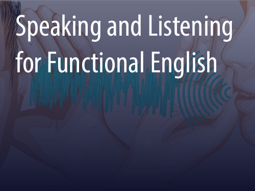 Parents - Speaking and Listening for Functional English